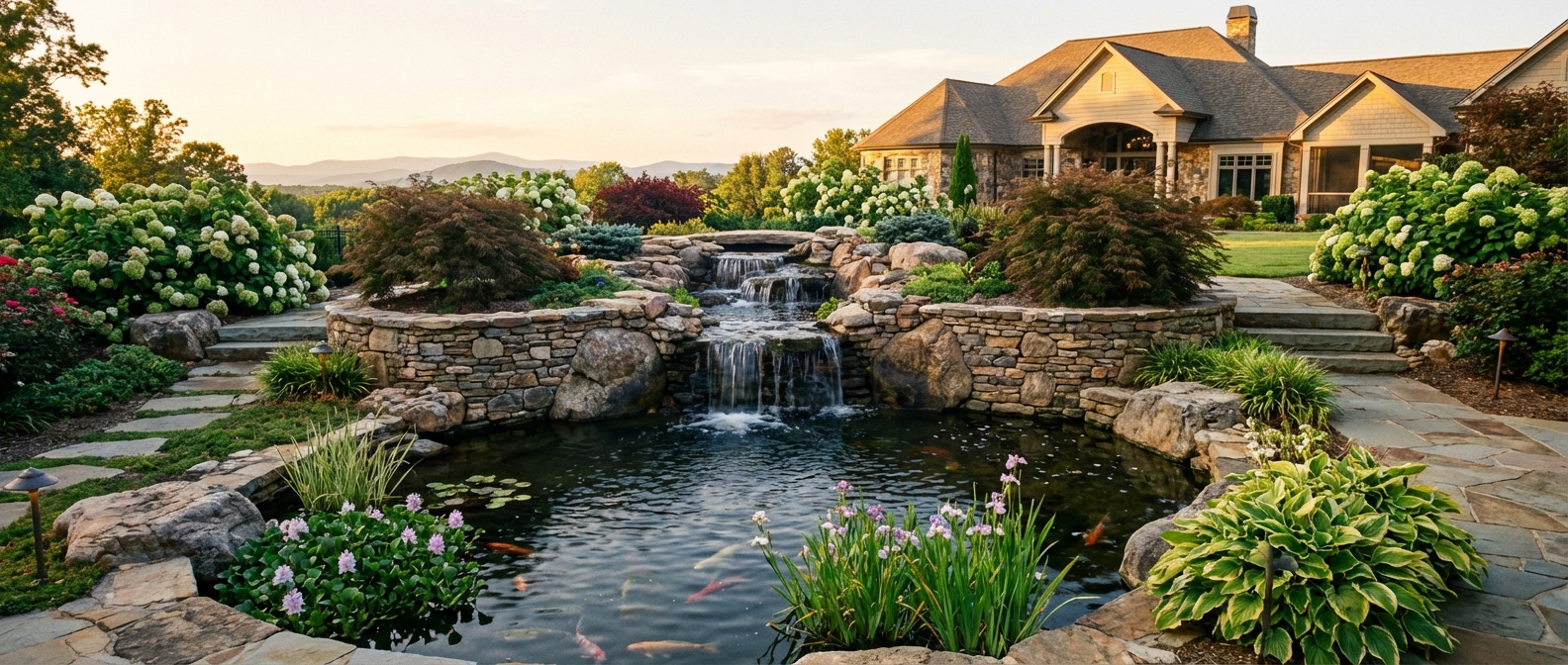 Custom Water Features by Elevation Landscapes in Upstate South Carolina